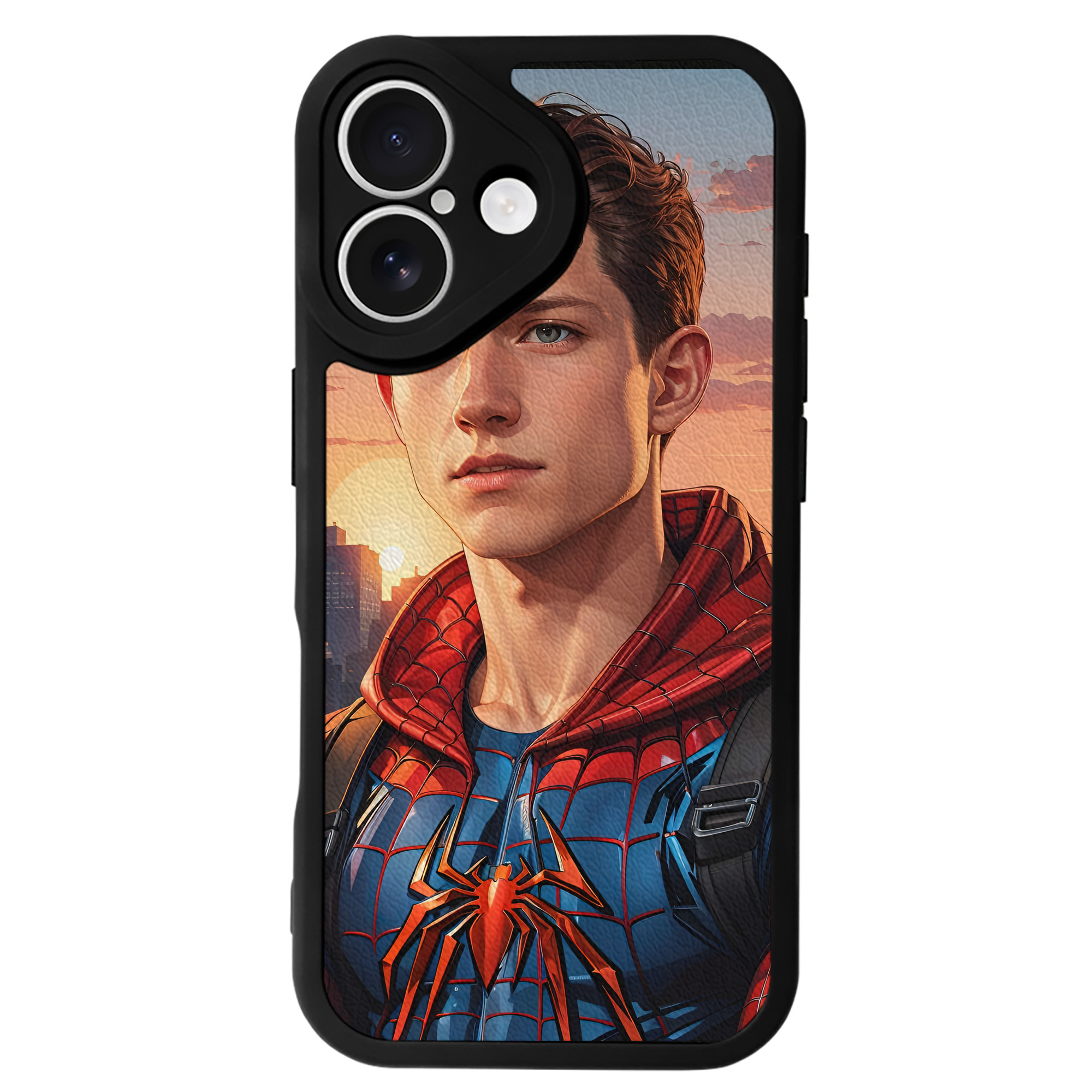 （画像用） Spider Man スパイダーマン 【iPhone 16シリーズ対応】シリコンスマホケース（レザー調） 材質：シリコン